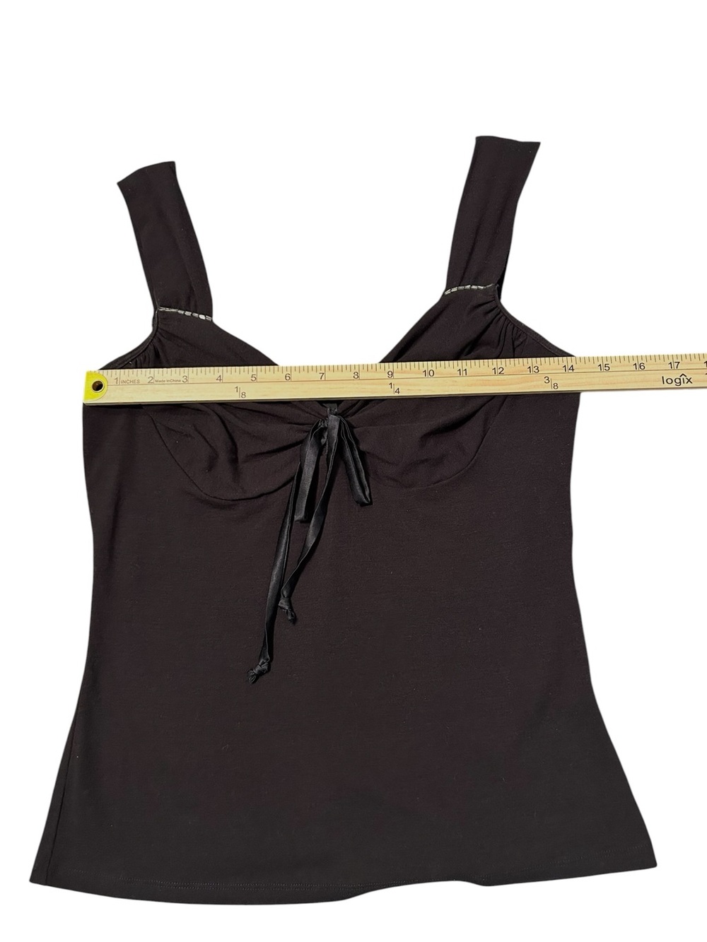 Laundry by Shelli Segal Black Tie-Front Bandeau Tank Size S Cami Date Going Out - Picture 7 of 8